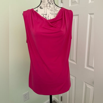 George pullover sleeveless top with drape neck