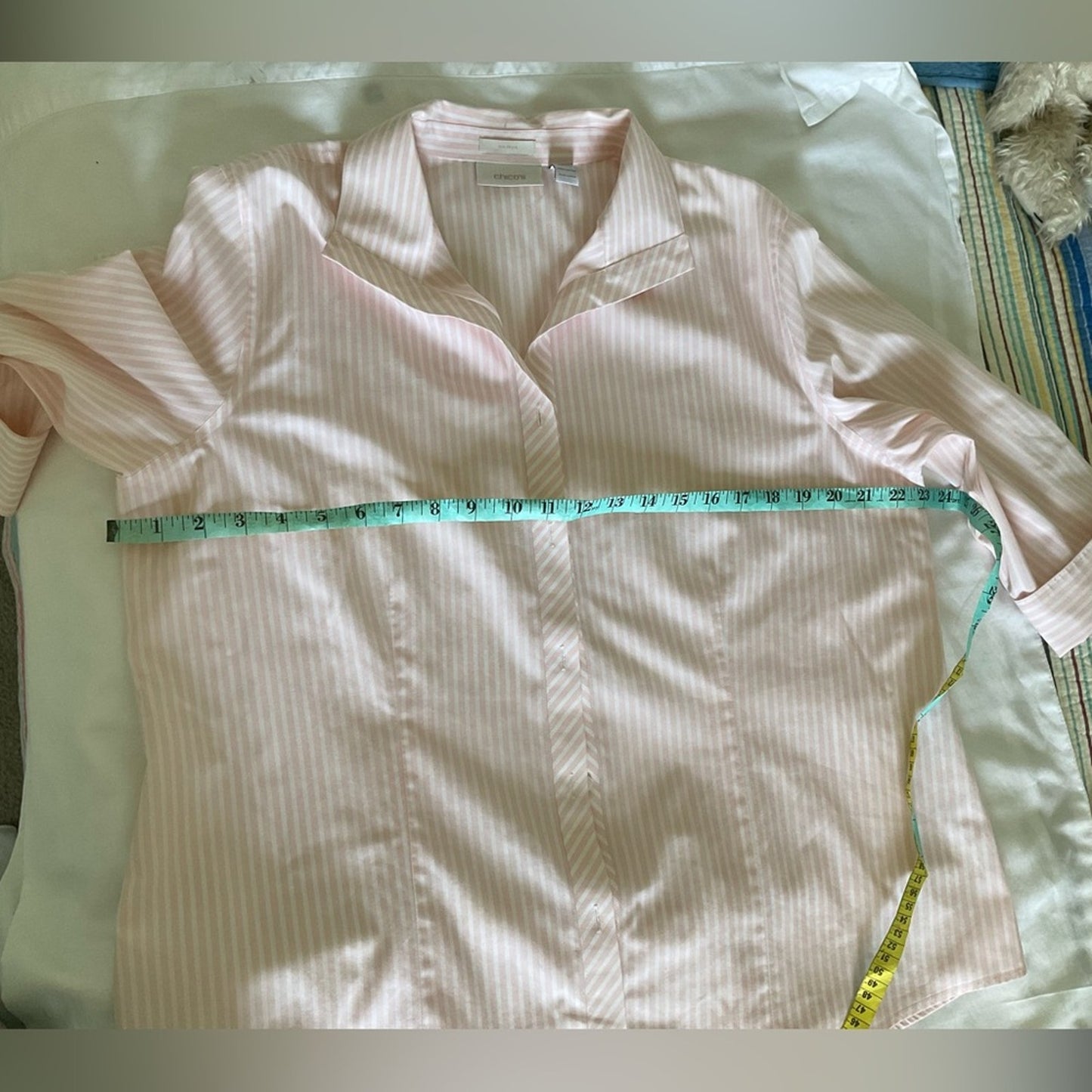 Chico's Pink Striped Button Down Shirt