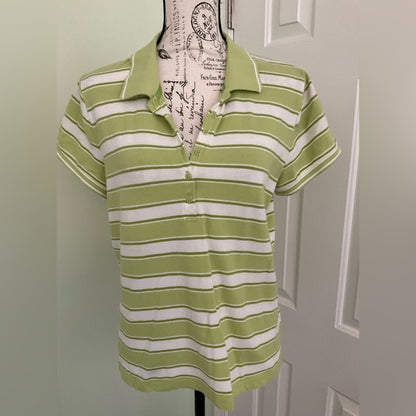 Lizgolf Polo - Green and white striped