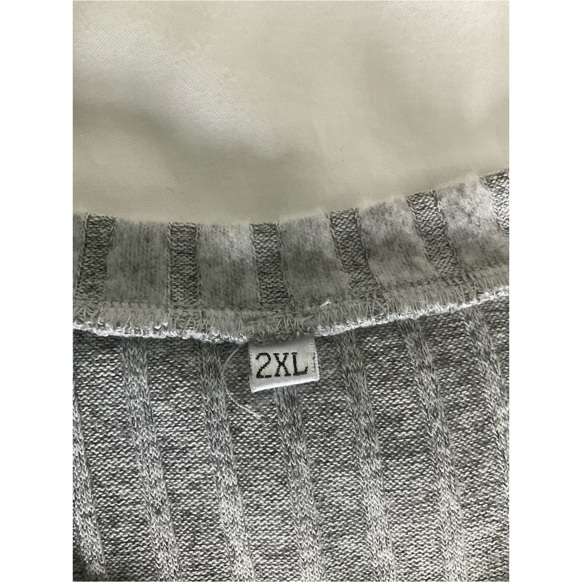 Ribbed Crewneck Sweater — Light Gray