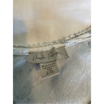Charlie Paige Light Blue Lace-Trim Sleeveless Tunic