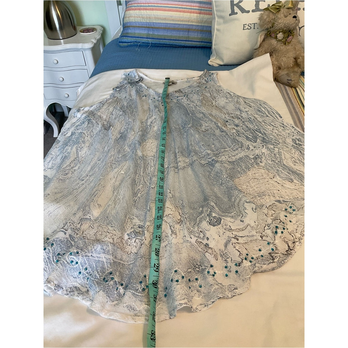 Charlie Paige Light Blue Lace-Trim Sleeveless Tunic