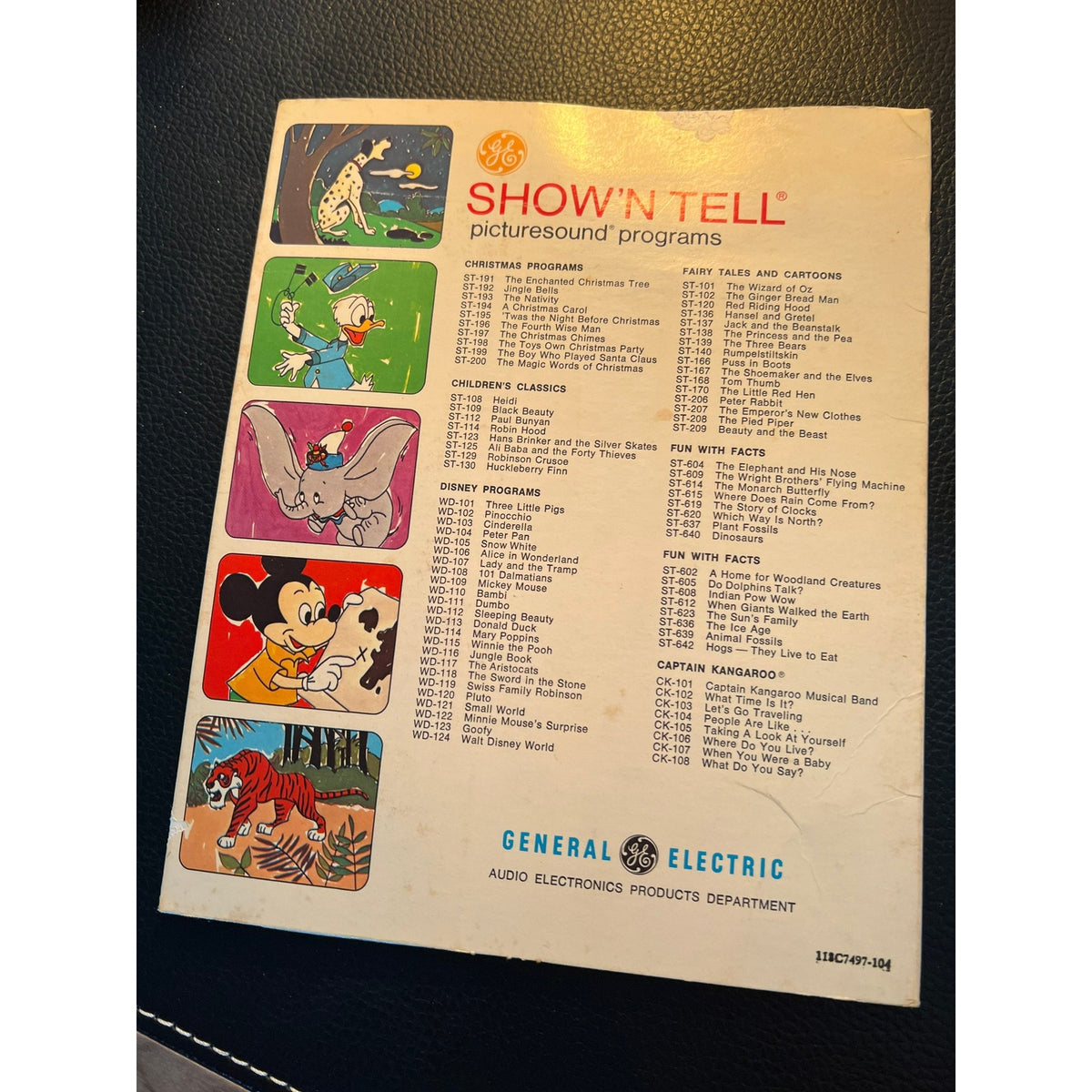 Disney Programs Cinderella Show' N Tell Record Filmstrip WD-103 General Electric