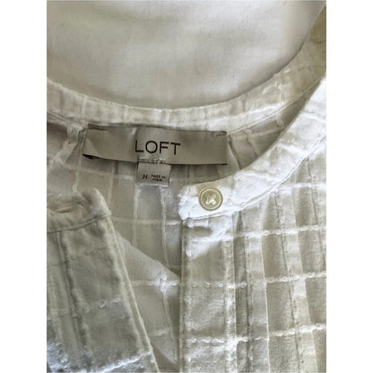 LOFT Checkered texture Cotton Blouse
