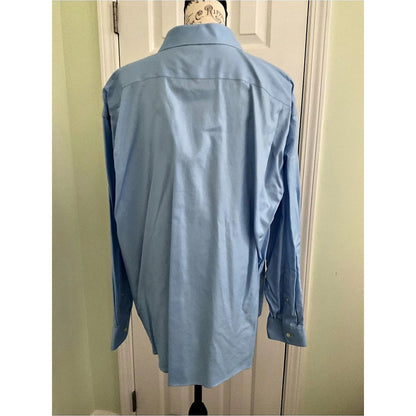 Pronto Uomo Blue Cotton Dress Shirt Size 19 34/35