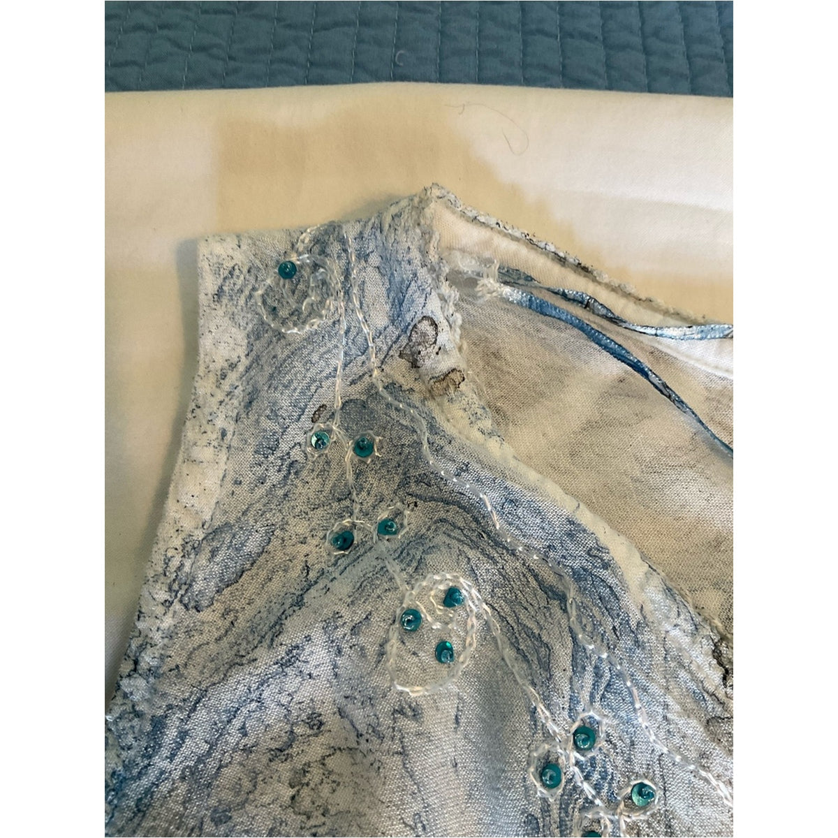 Charlie Paige Light Blue Lace-Trim Sleeveless Tunic