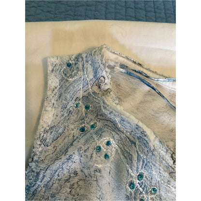 Charlie Paige Light Blue Lace-Trim Sleeveless Tunic