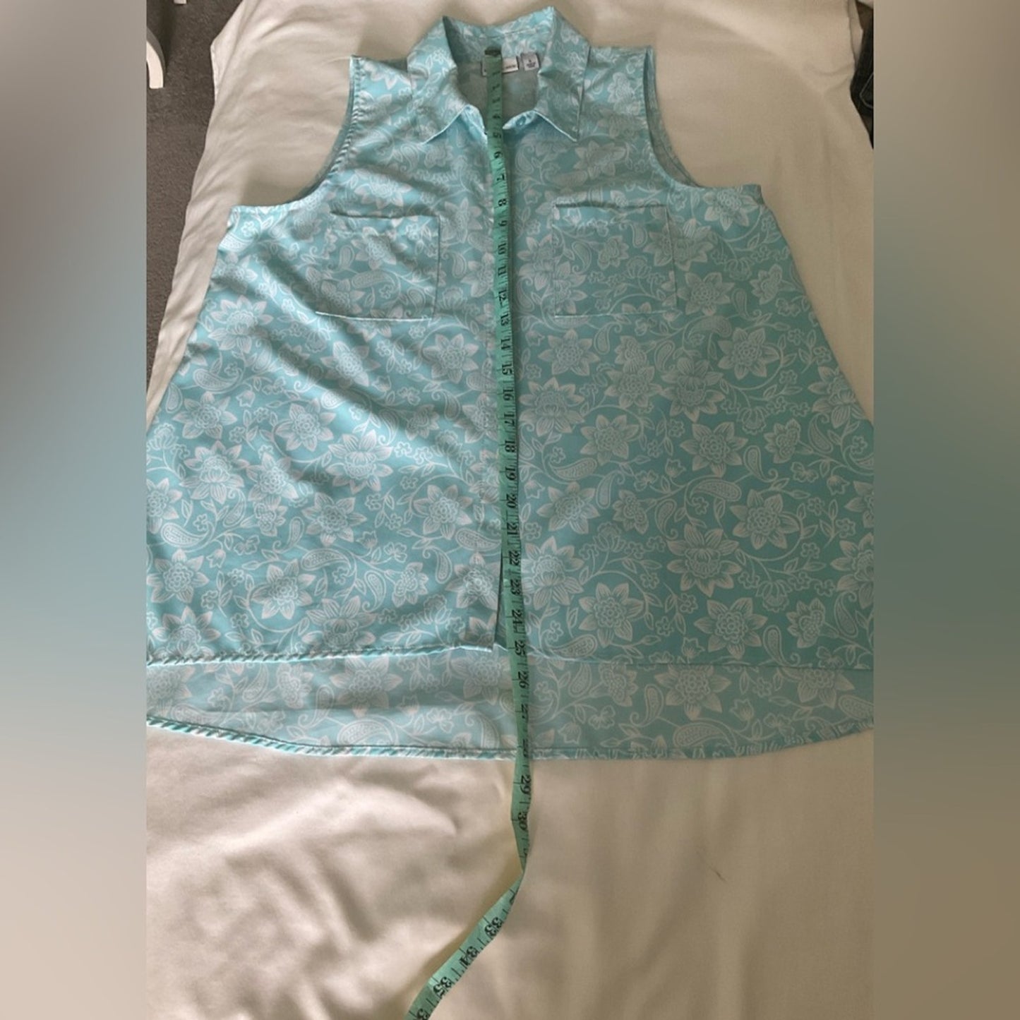 Kim Rogers Light Blue Floral Button Down Shirt