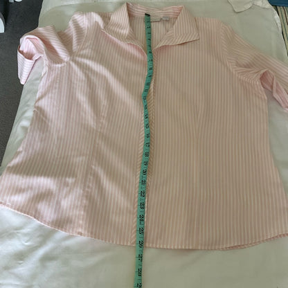 Chico's Pink Striped Button Down Shirt