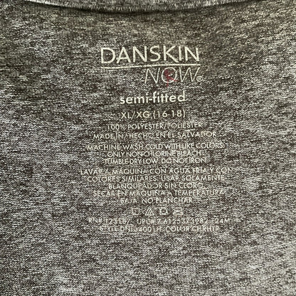 Danskin Now Charcoal Long Sleeve V-Neck Top