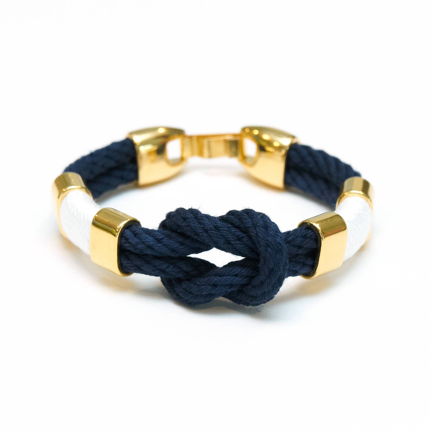 Allison Cole Jewelry - Starboard - Navy/White/Gold - Nautical Rope Bracelet: M