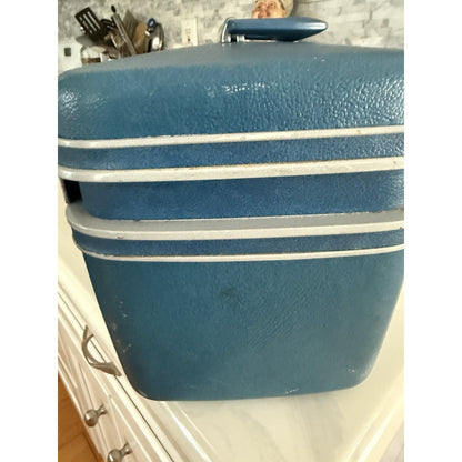 Vintage Samsonite Sherbrooke Luggage Makeup Case Turquoise/ Dark Teal