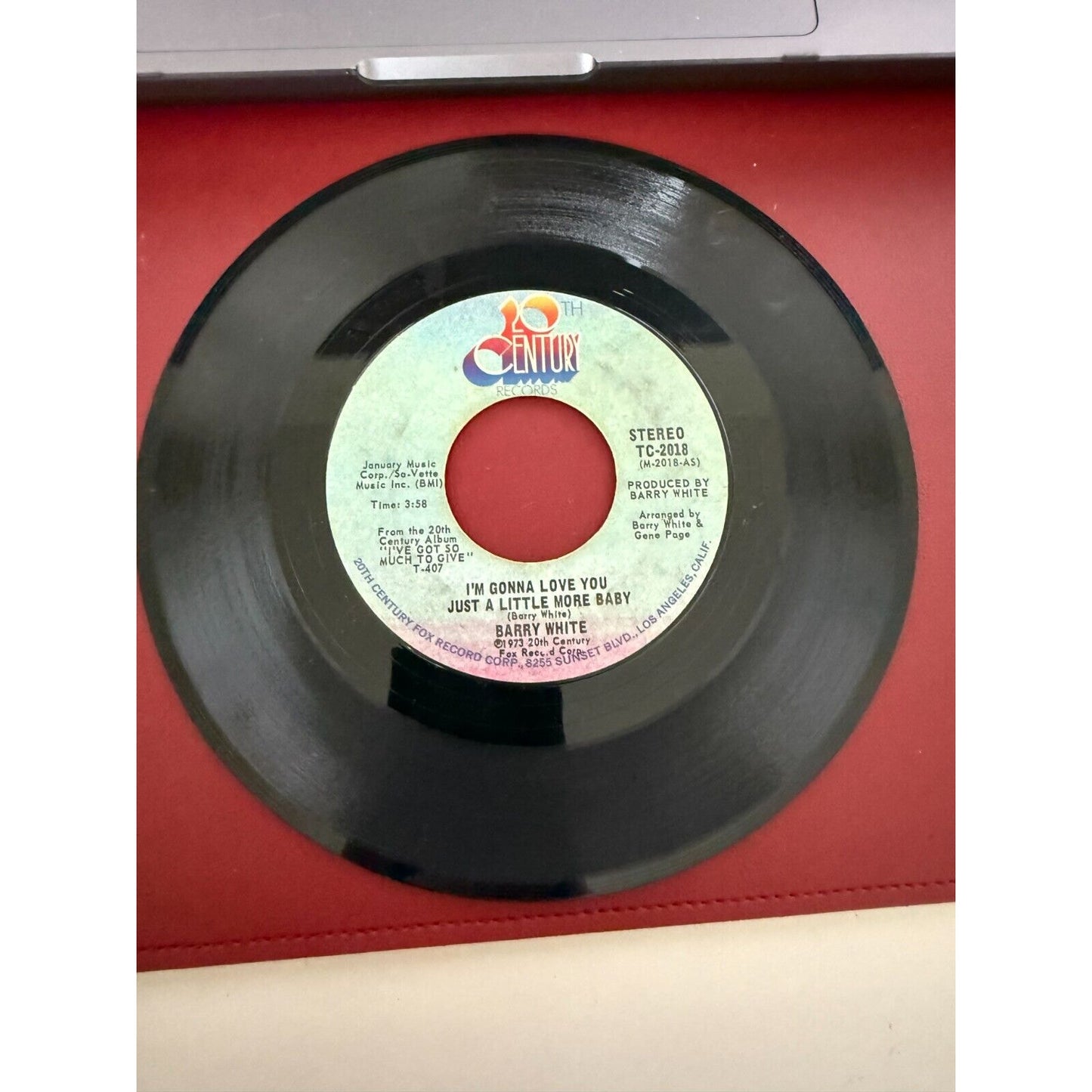 Barry White -I'm Gonna Love You Just A Little More Baby 7" Vinyl 45 TC-2018