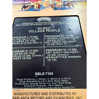 The Village People Go West 8 Track NBL8 7144 Casablanca Records 1979