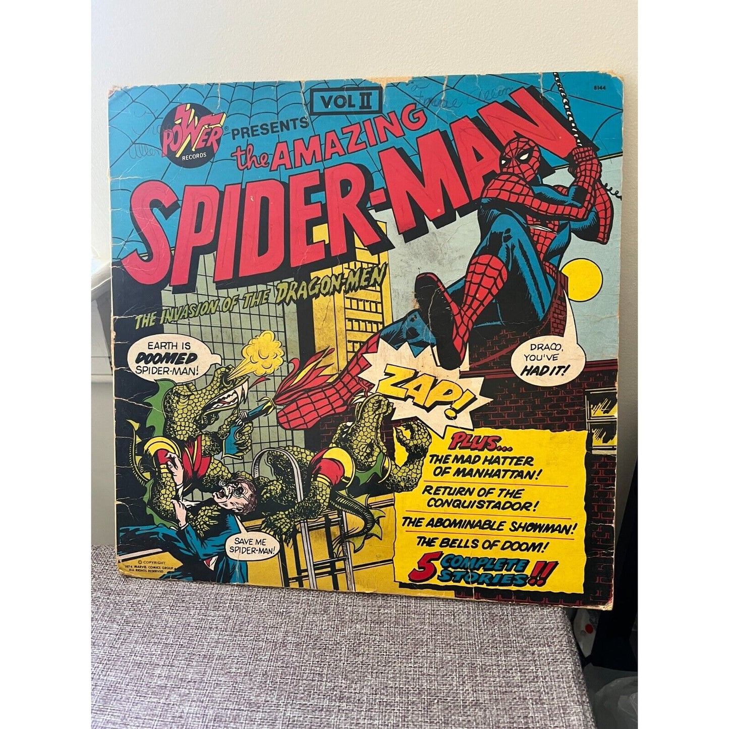 The Amazing Spiderman Invasion Of The Dragon-Men Vinyl Power Records 1974 Vol 2