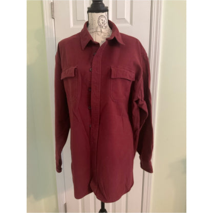 L.L. Bean Men's Overshirt Jacket in Burgundy