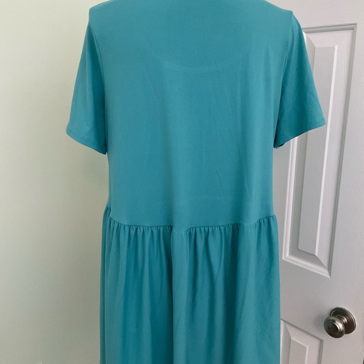 Zenana long Tunic top with scoop neck in blue - Mimi