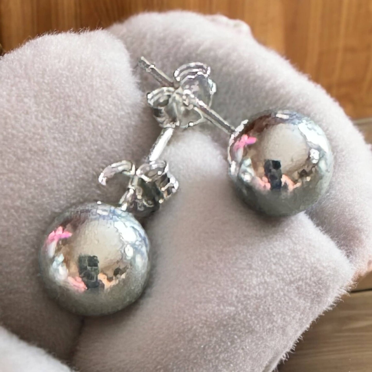 Jackie Gallagher Designs - Handmade Coastal Jewelry - Sterling silver 8mm Ball post/stud earring