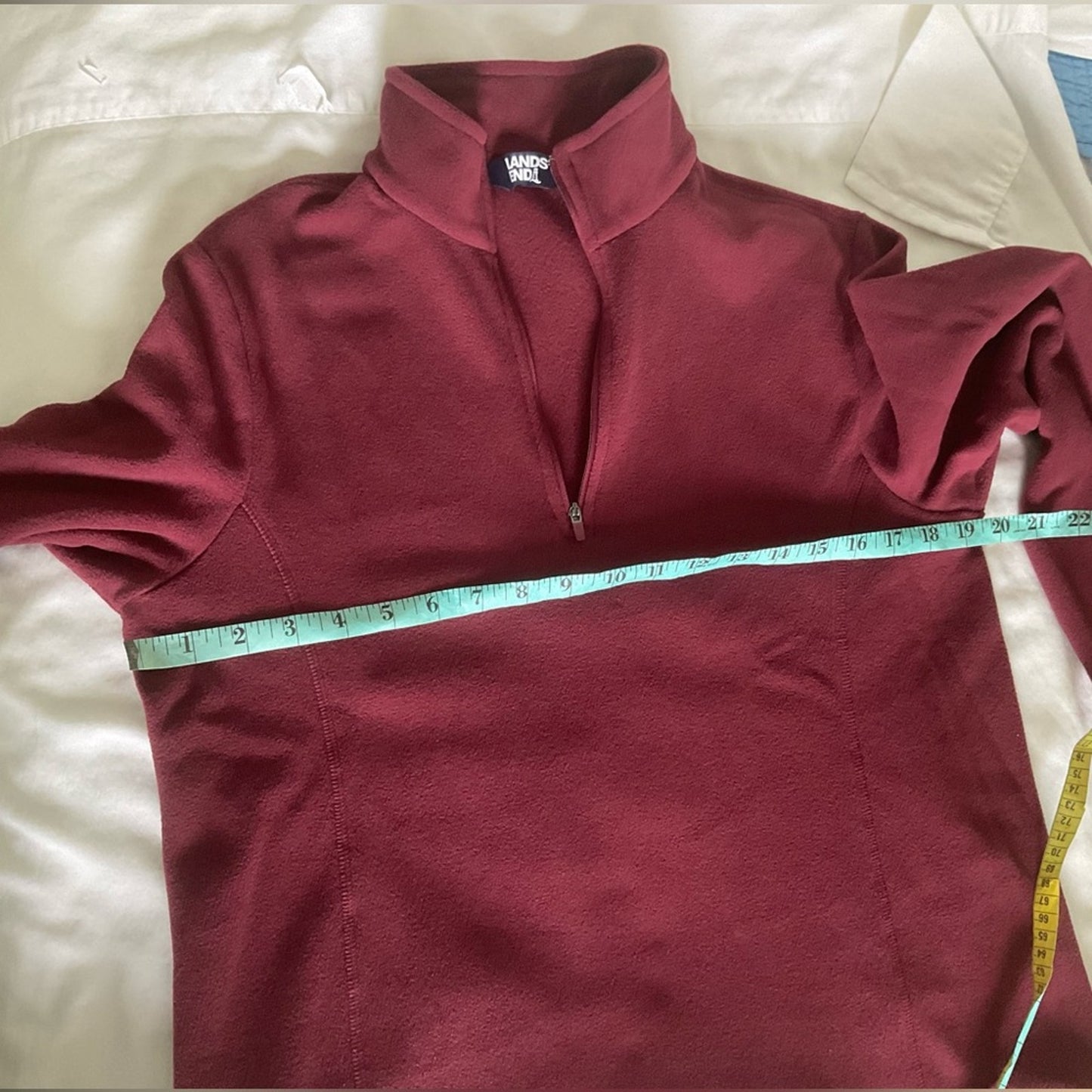 Lands’ End Burgundy Quarter-Zip Pullover