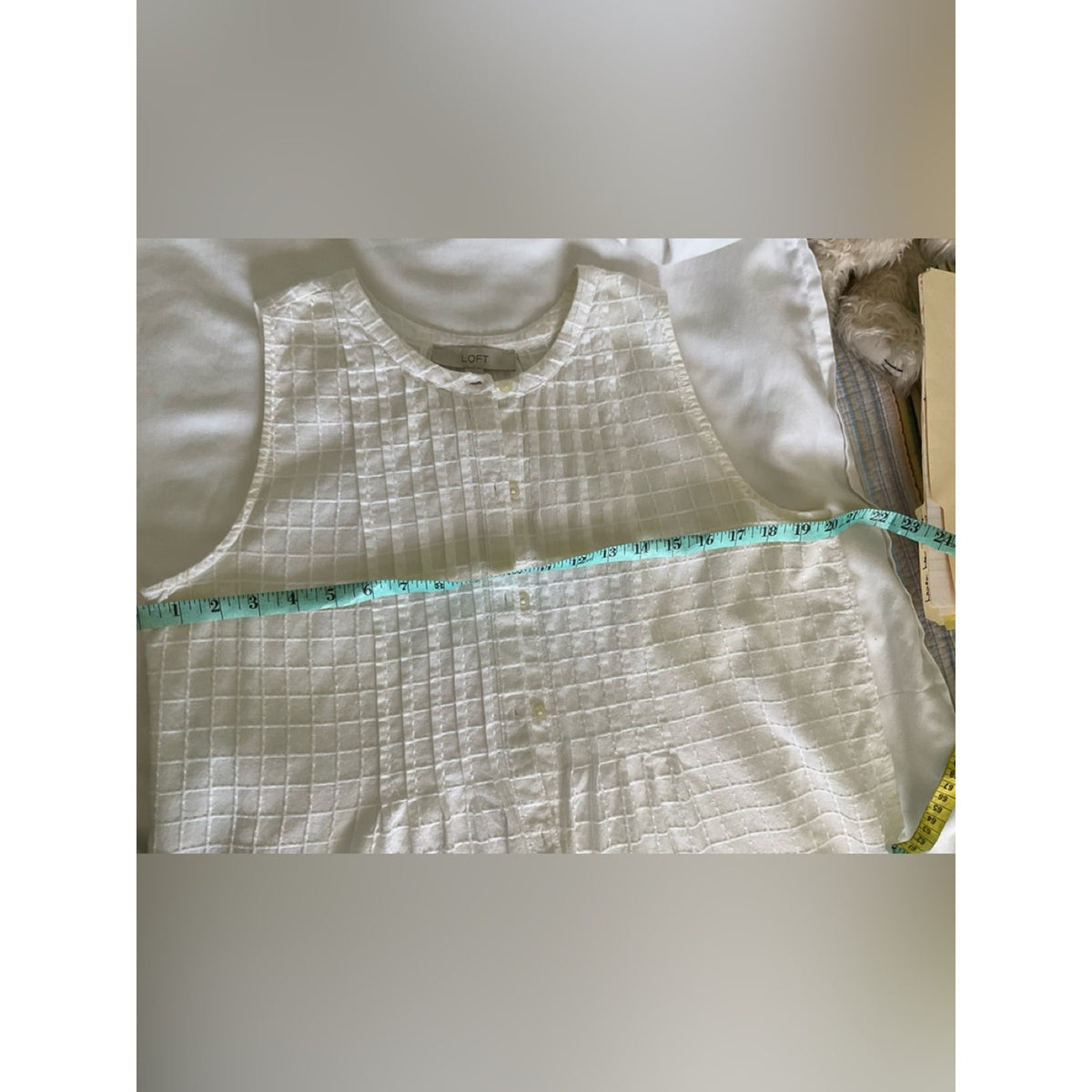 LOFT Checkered texture Cotton Blouse