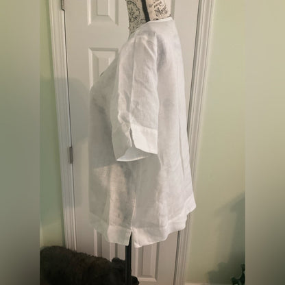 Charter Club White Linen Blouse