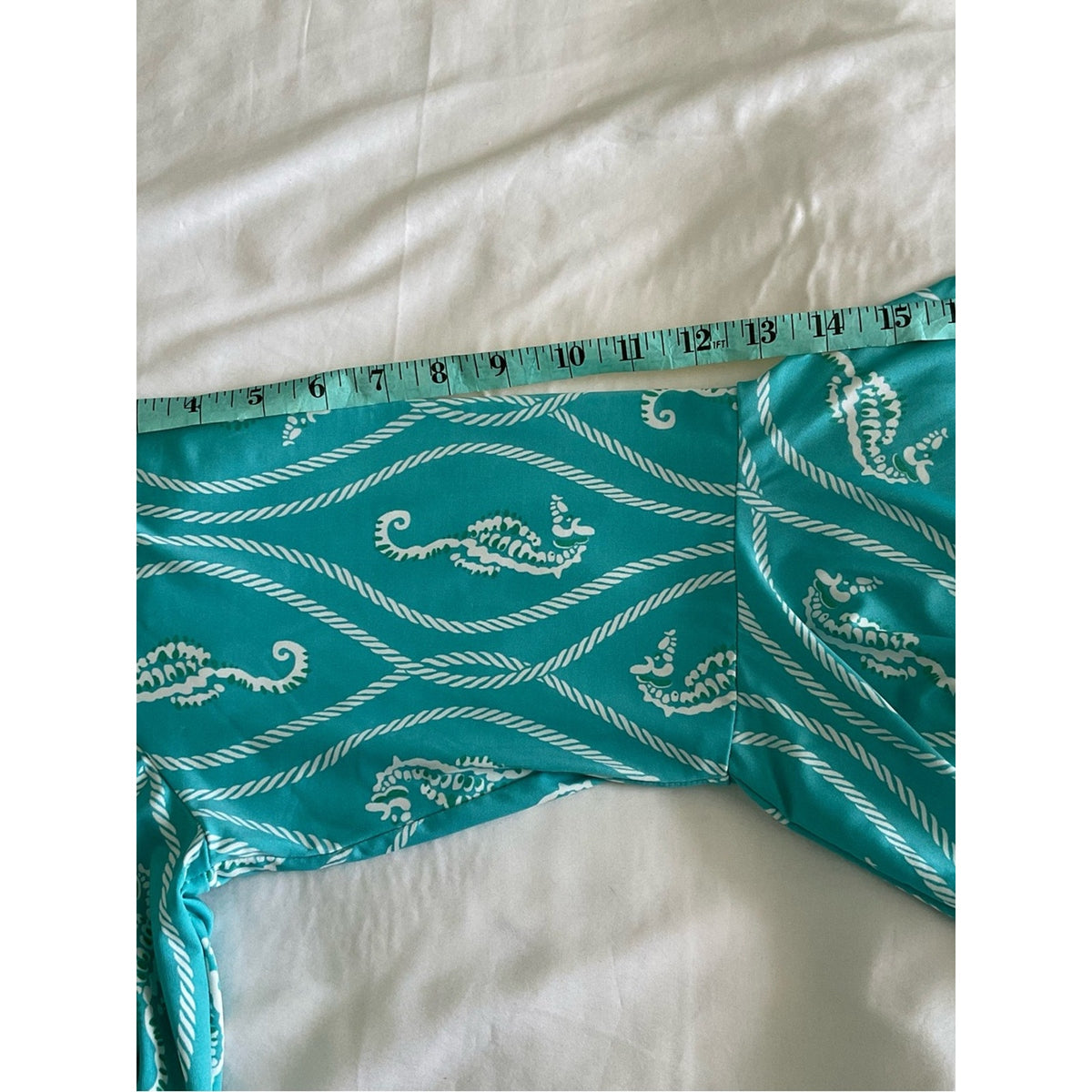 Escapada Turquoise Seahorse Rope-Print V-Neck Tunic