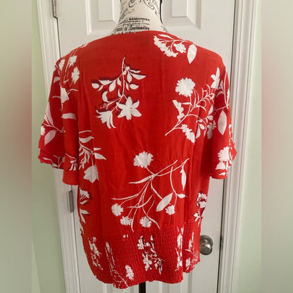 Ann Taylor Floral Red Women's Top