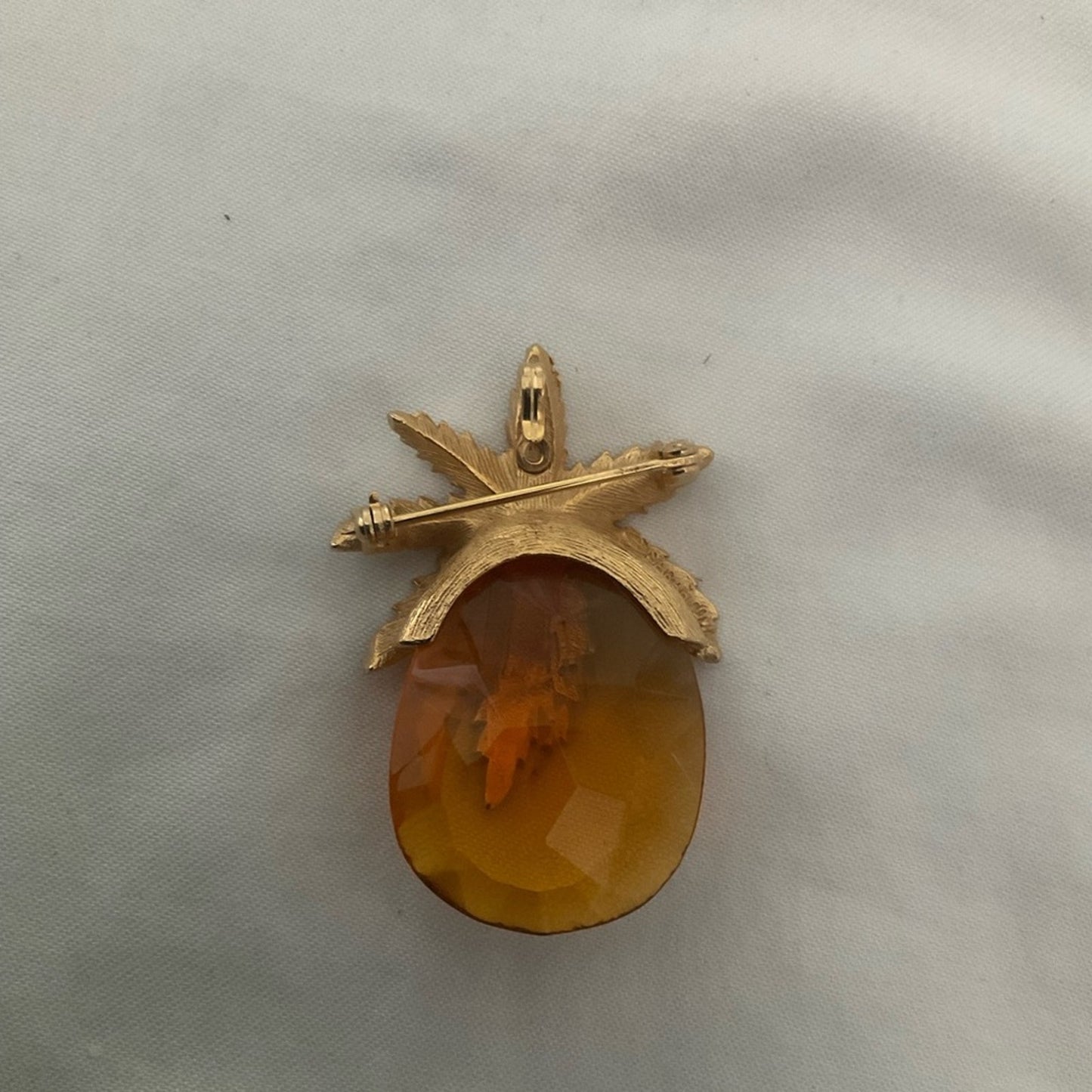 Sarah Coventry Gold and Amber Brooch/Pendant