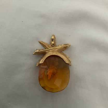 Sarah Coventry Gold and Amber Brooch/Pendant