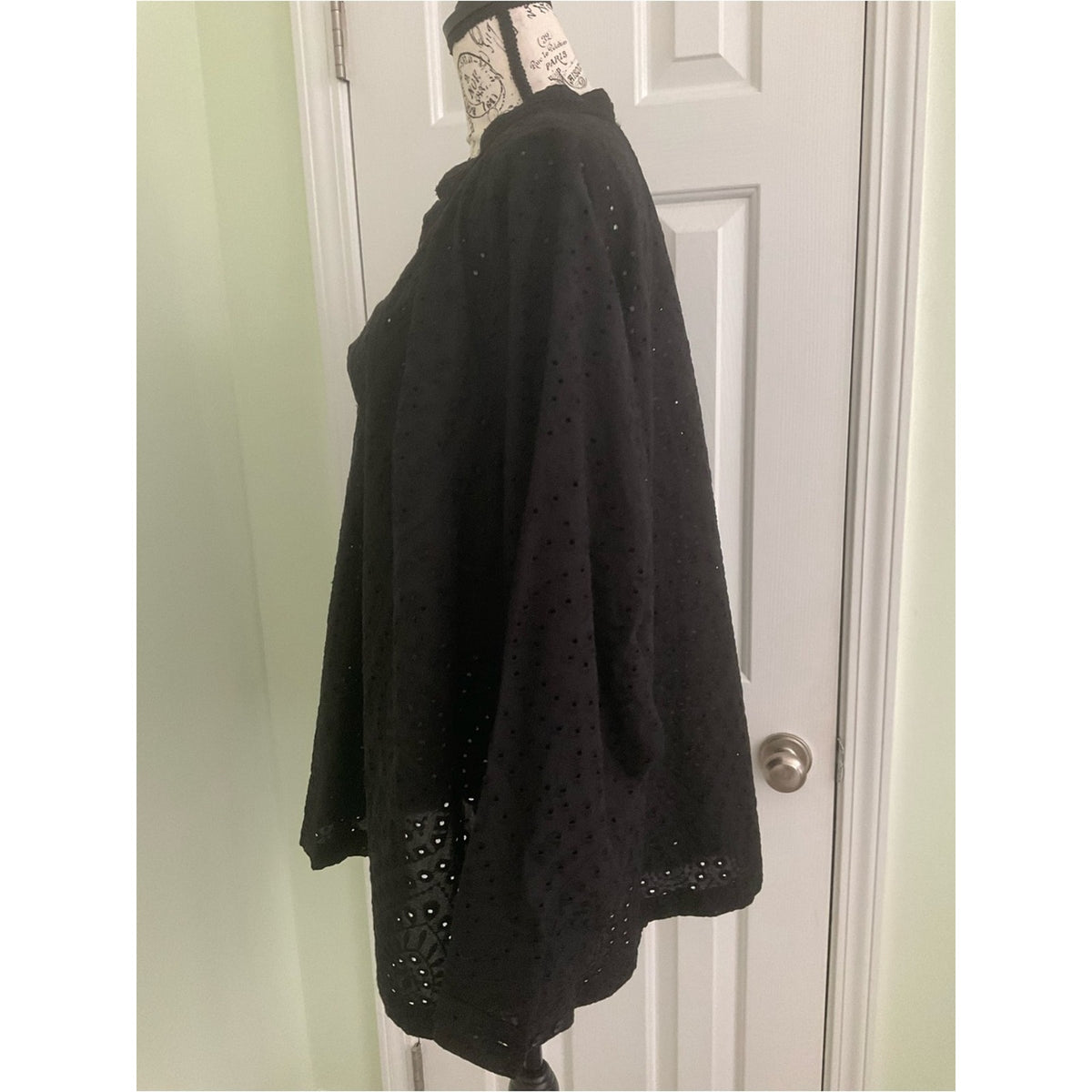 Torrid Black Eyelet Long-Sleeve Tunic Top