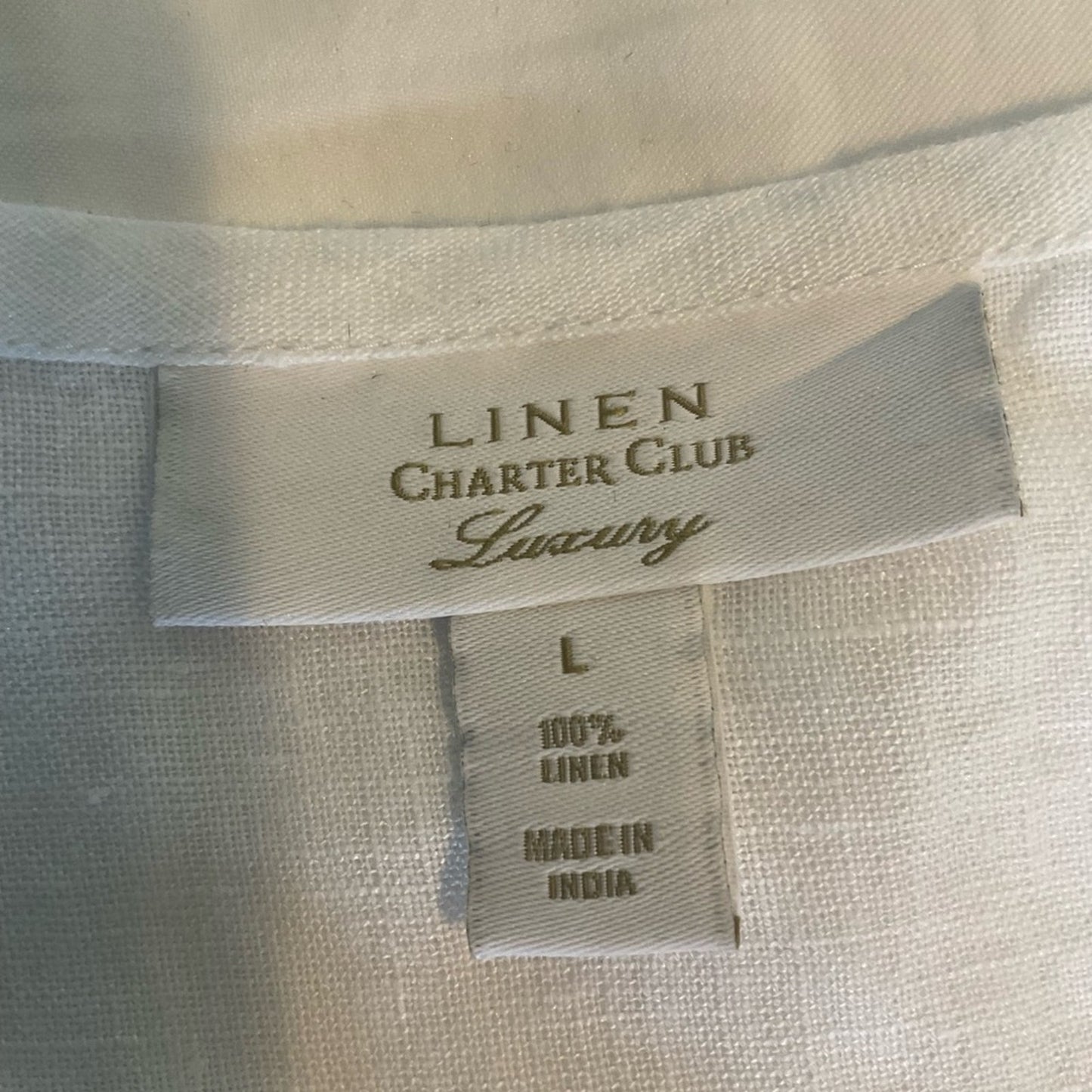 Charter Club White Linen Blouse
