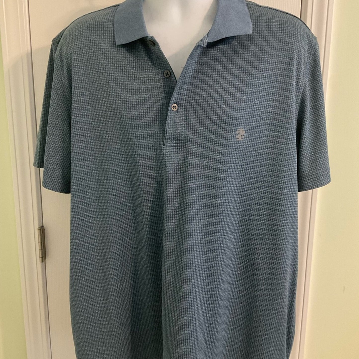 Izod Blue Polo Shirt Classic Knit Casual