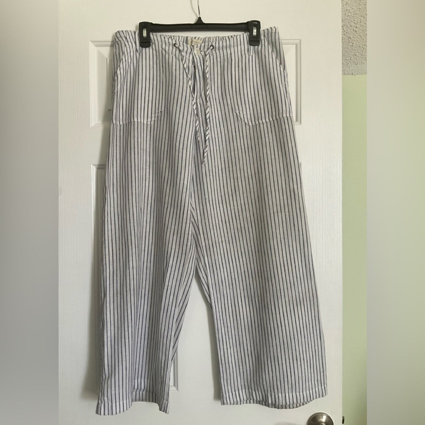 Just Living Blue and White Striped wide leg pants