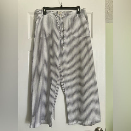 Just Living Blue and White Striped wide leg pants