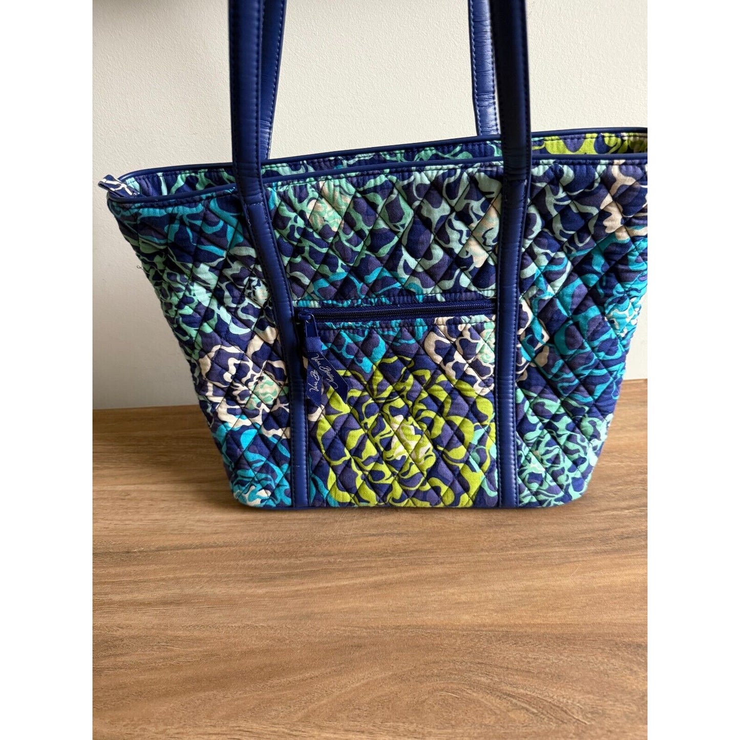 Vera Bradley Trim Vera Katalina Tote Quilted Pattern Leather Multicolor w/wallet