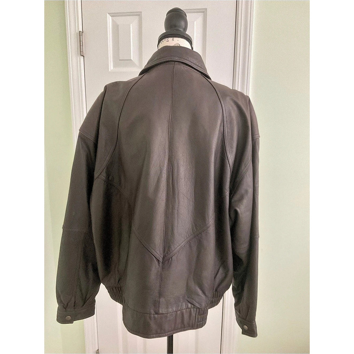 Vintage Reed Leather Bomber Jacket Brown