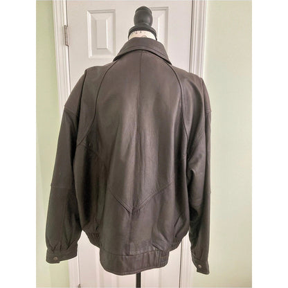 Vintage Reed Leather Bomber Jacket Brown
