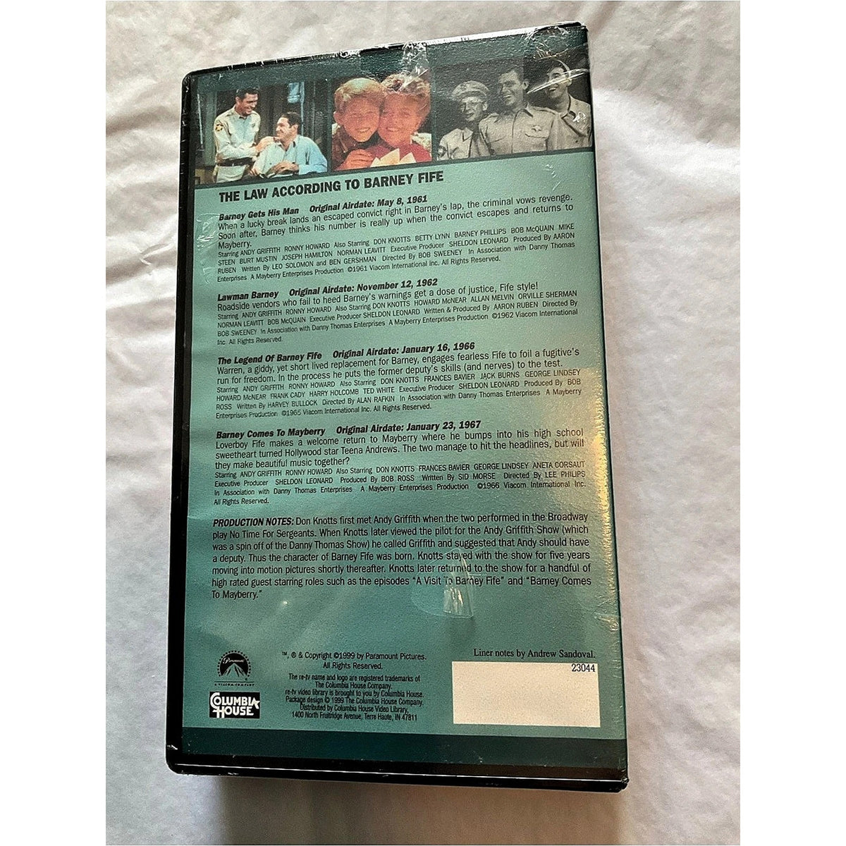The Andy Griffith Show: The Collector's Edition VHS Tape….The Law According to B