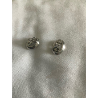 Vintage Oval Halo clear rhinestone clip on earrings