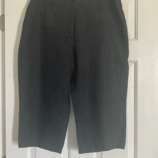 Coldwater Creek Black Linen Capris