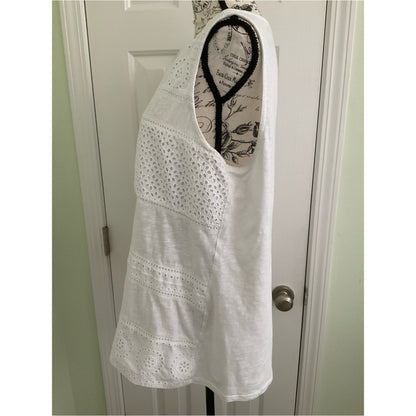 Talbots White Eyelet Sleeveless top