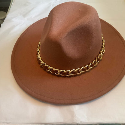 Embellish Your Life - Chain Band Red Bottom Fedora Hat