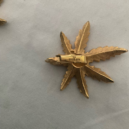 Sarah Coventry Gold Leaf Clip Earrings