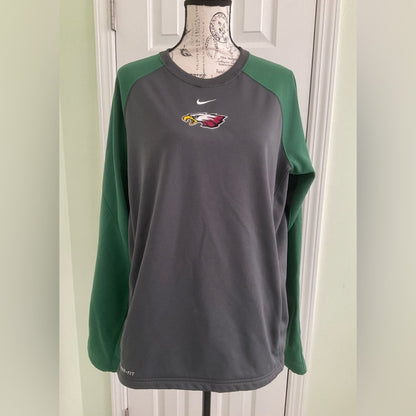 Nike Gray and Green Crewneck with Eagle Emblem