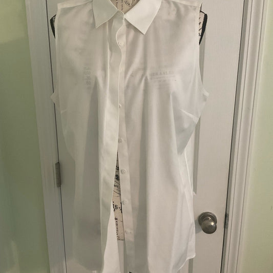 Talbots White Sleeveless Blouse