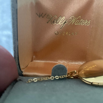 Vintage Kelly Waters Lustrous Gold overlay Oval Locket Necklace