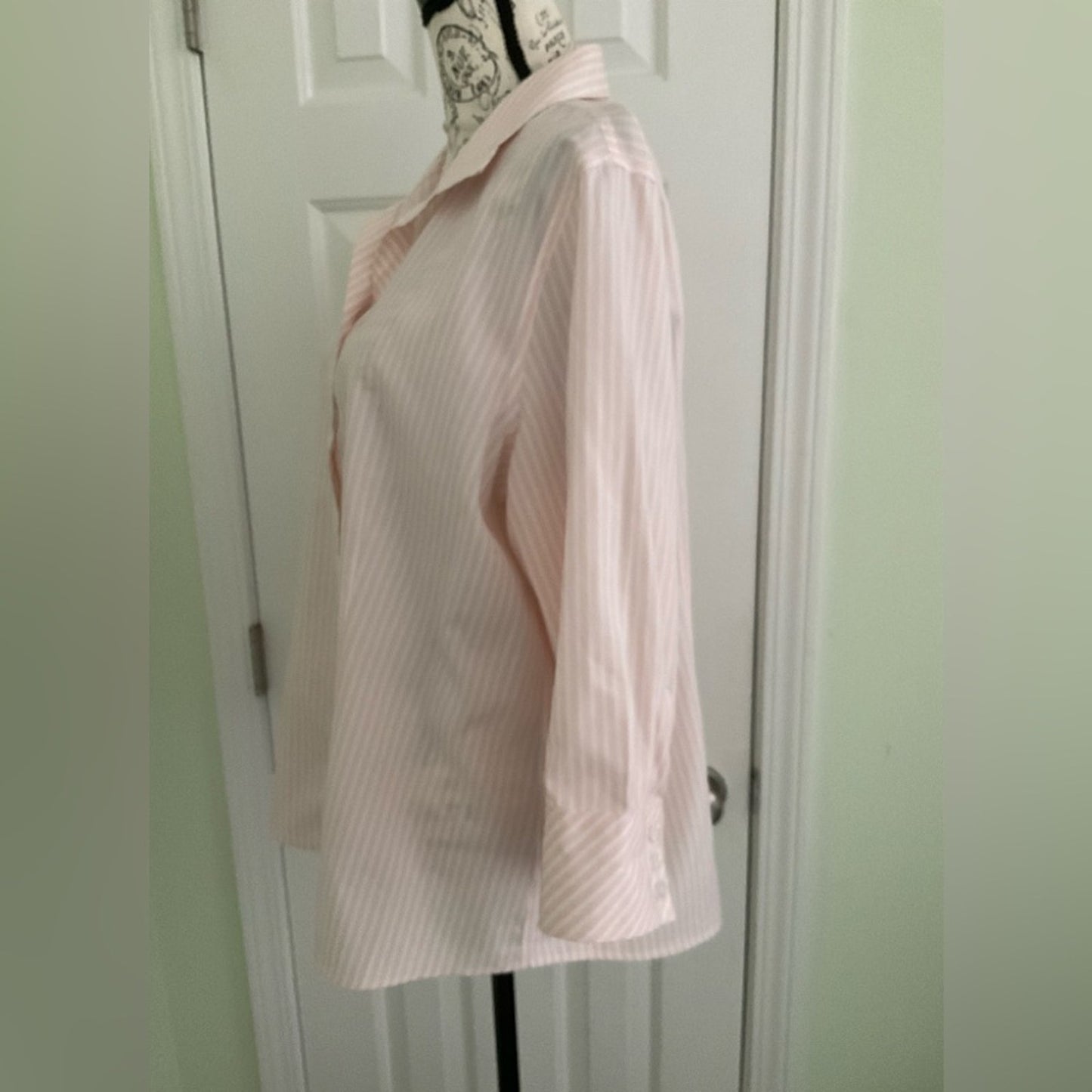 Chico's Pink Striped Button Down Shirt