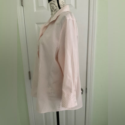 Chico's Pink Striped Button Down Shirt
