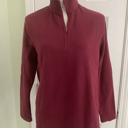 Lands’ End Burgundy Quarter-Zip Pullover