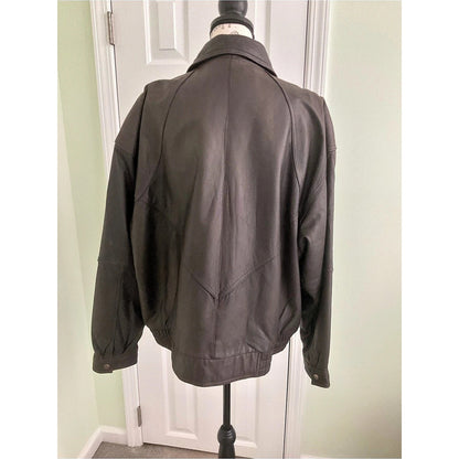 Vintage Reed Leather Bomber Jacket Brown